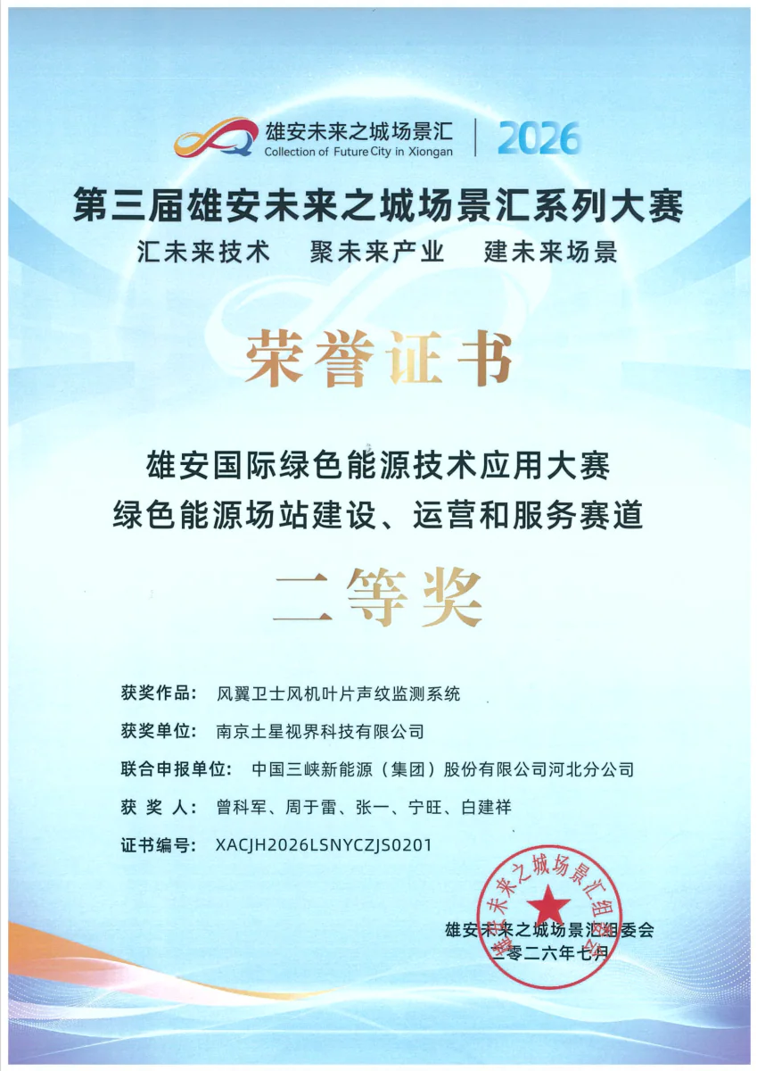 2026雄安国际绿色能源技术应用大赛二等奖证书